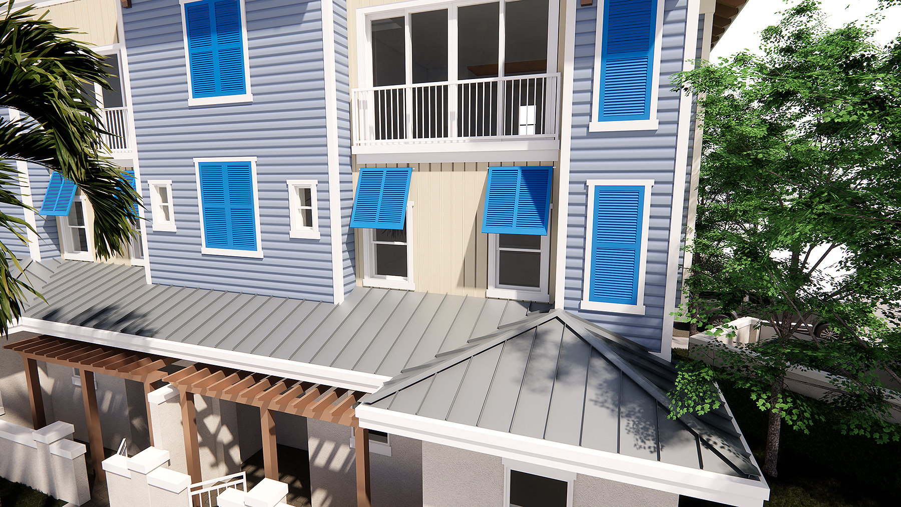 Porches and shutter rhythm study