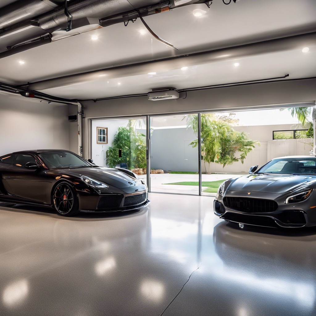 Generous private garage with room for vehicles, golf cart and recreation gear